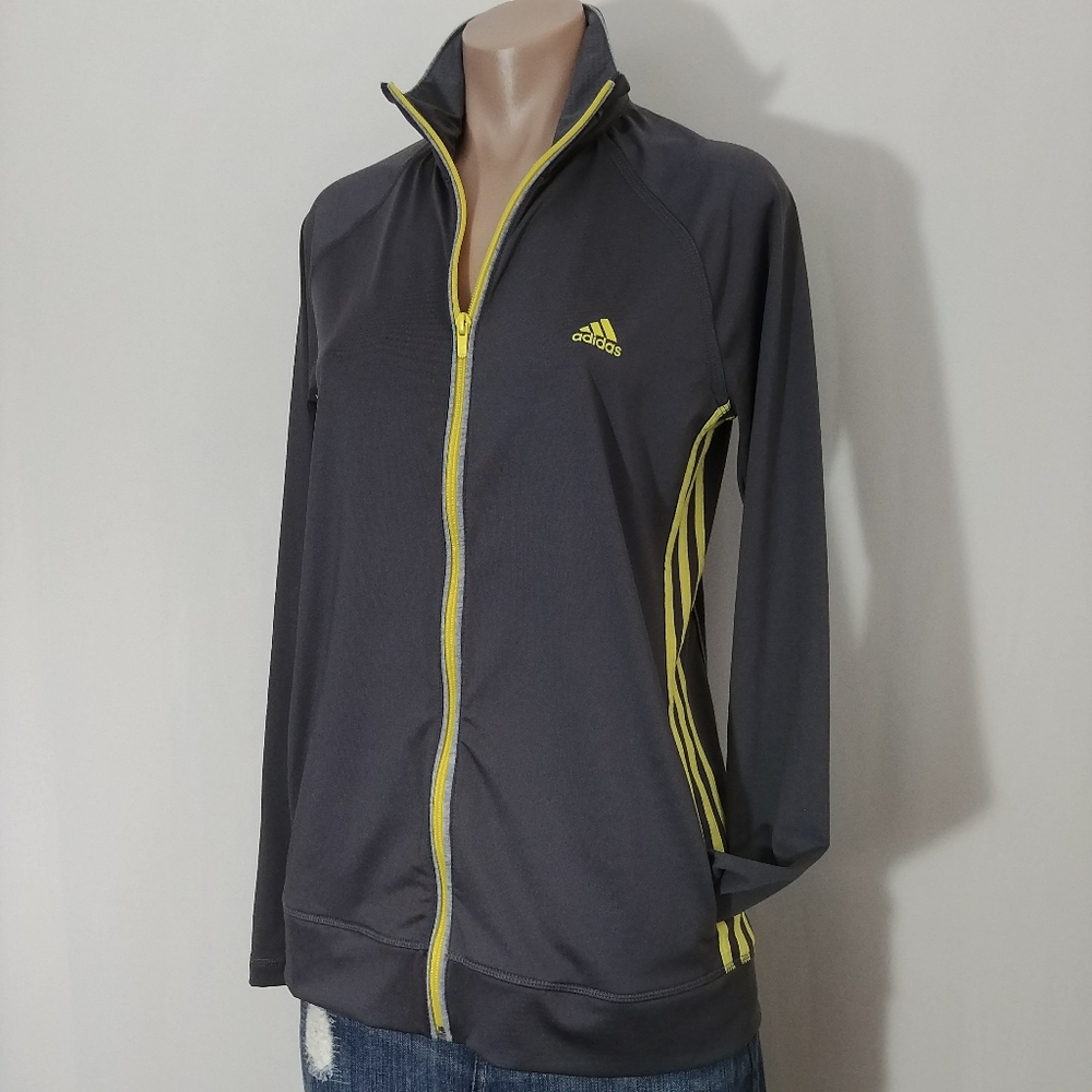 Adidas Climalite Grey Windbreaker Jacket Coat - Picture 2 of 8